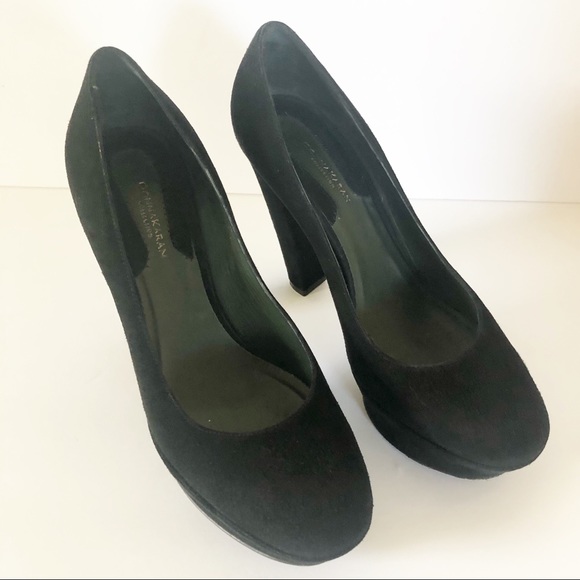 Donna Karan Collection Black Suede Platform Pumps - Picture 7 of 14